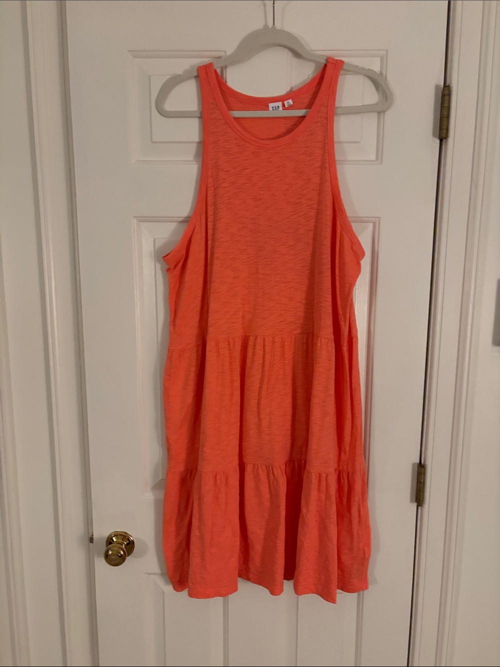 GAP Coral Sleeveless Tiered Mini Dress